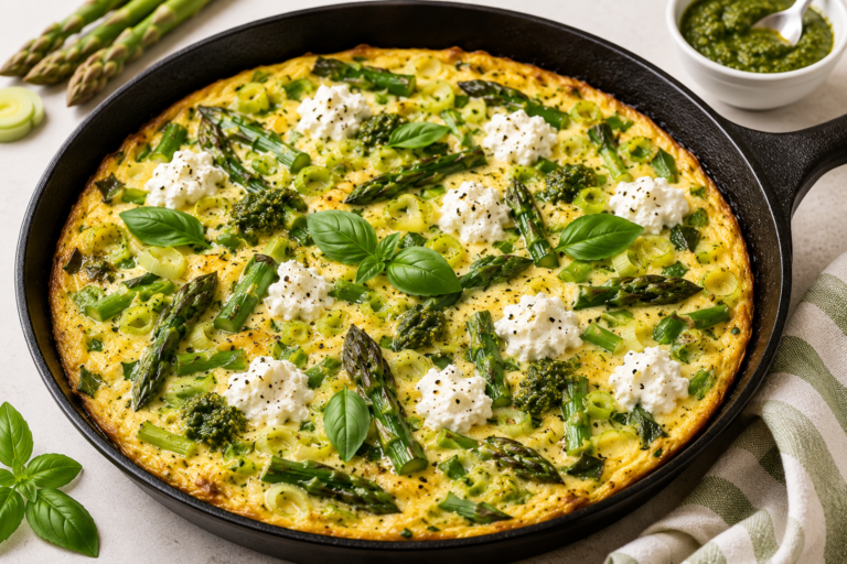 Frittata with Asparagus, Leek & Ricotta