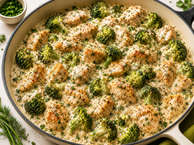 Creamy Skillet Ranch Chicken and Broccoli